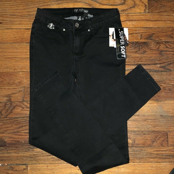 NEW Y2K Dereon Black LOGO Beyonce Stretchy Soft Stretch Jegging pants… - Picture 4 of 17